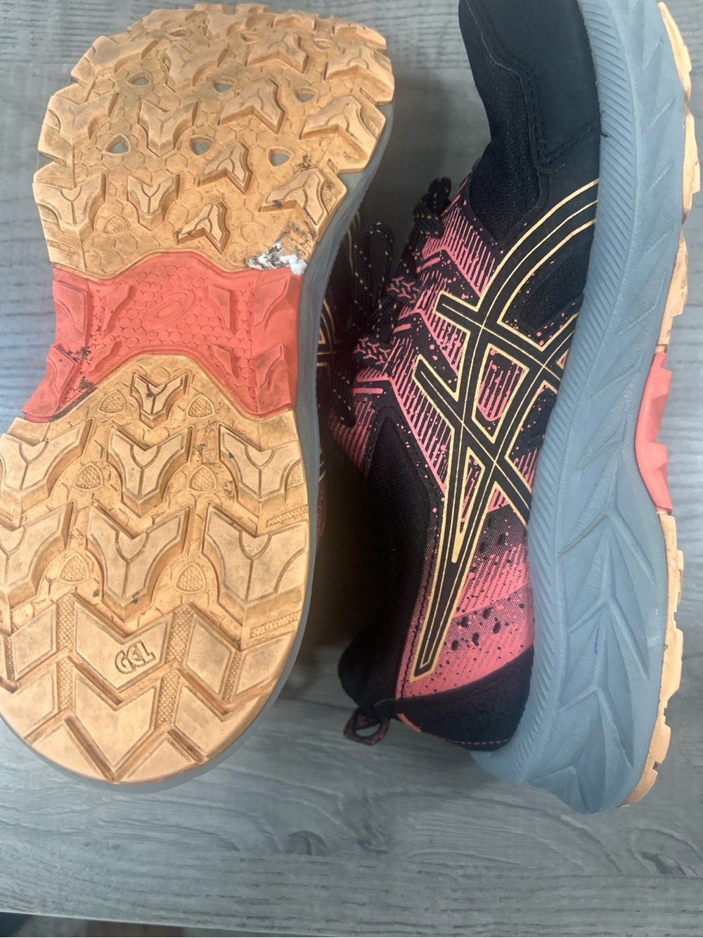 ASICS Gel Venture 9 Trail Running Shoes Black Pink Women’s Sneakers Size 8.5 - Picture 5 of 10